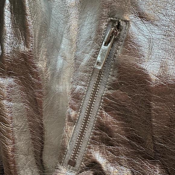 Zara Outerwear Silver Metallic Bomber Jacket Embroider Floral Butterflies Size M - Picture 8 of 15